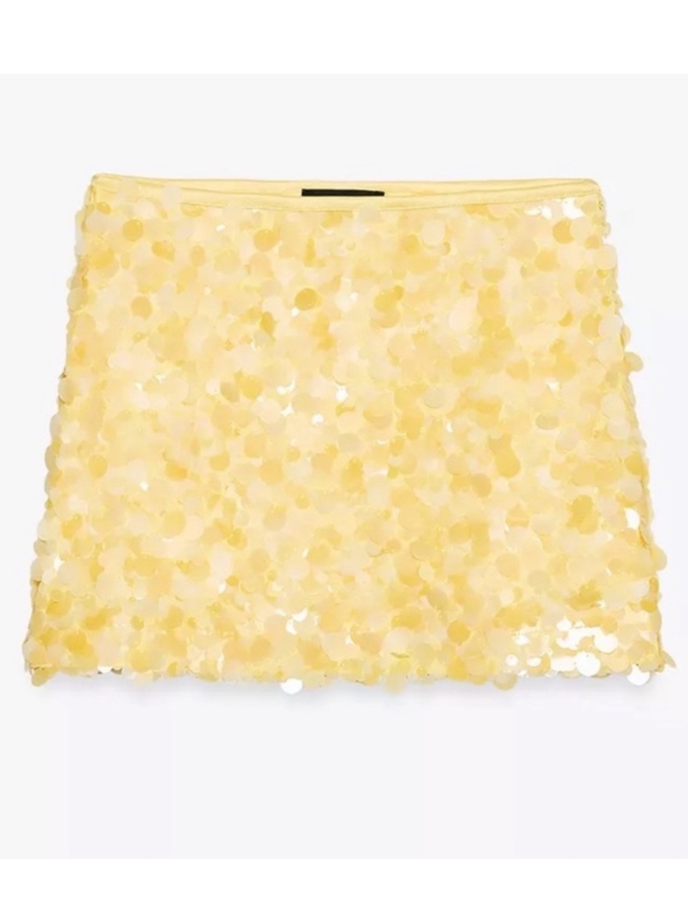 Zara Yellow Sequin Mini Skirt NEW without tags NWOT
